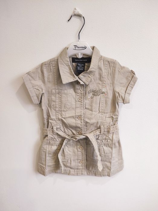 sukienka szmizjerka koszulowa  tunika wiązana krótki rękaw