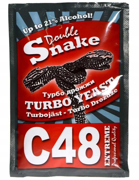 Drożdże gorzelnicze Double Snake C48 EXTREME do 21% - 5szt.