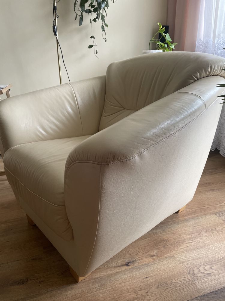 Sofa i fotel skórzany