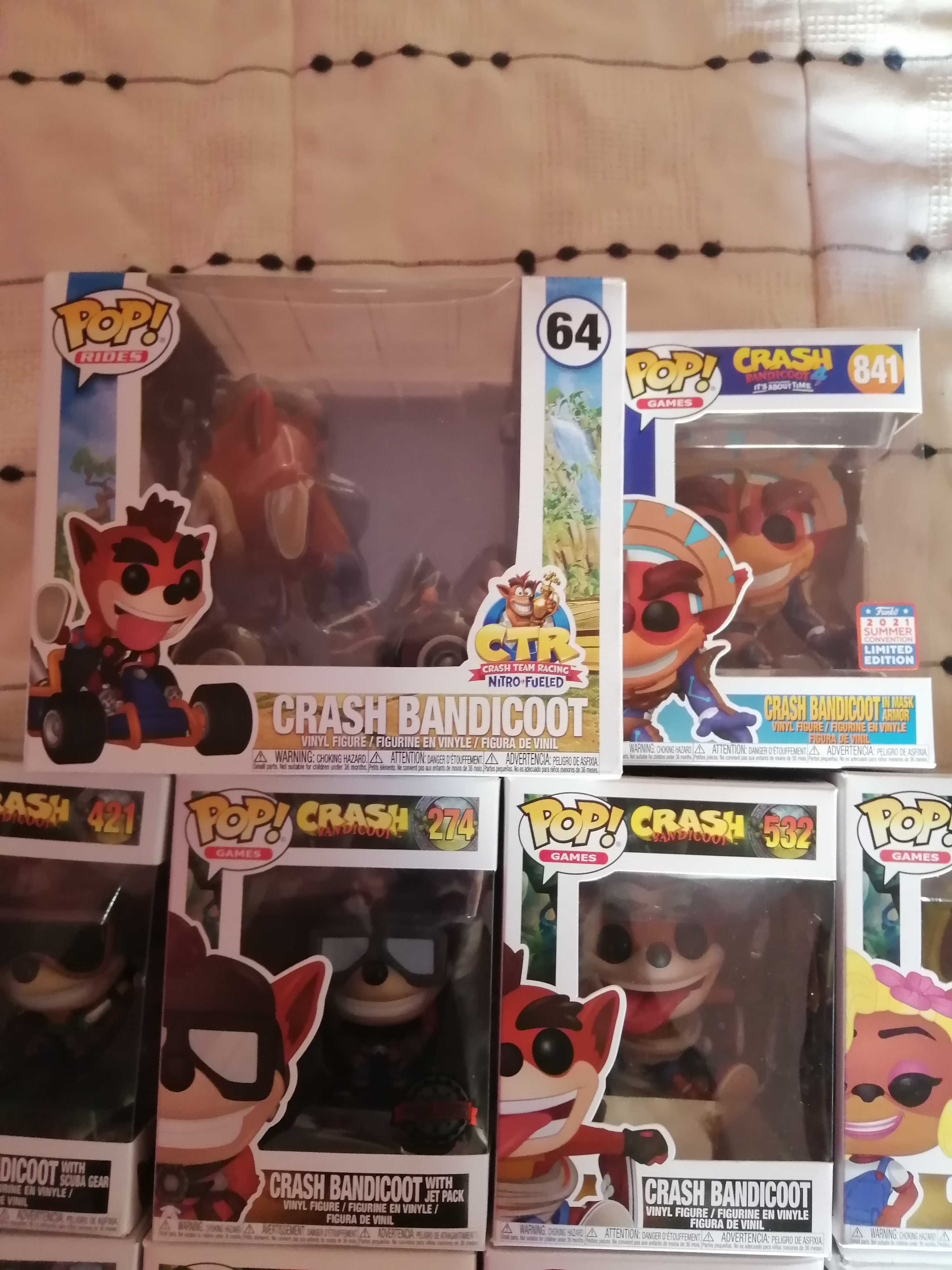 Coleção funko pop crash bandicoot