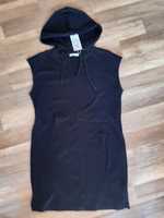 Sukienka dresowa XL nowa czarna bluza długa z kapturem Reserved