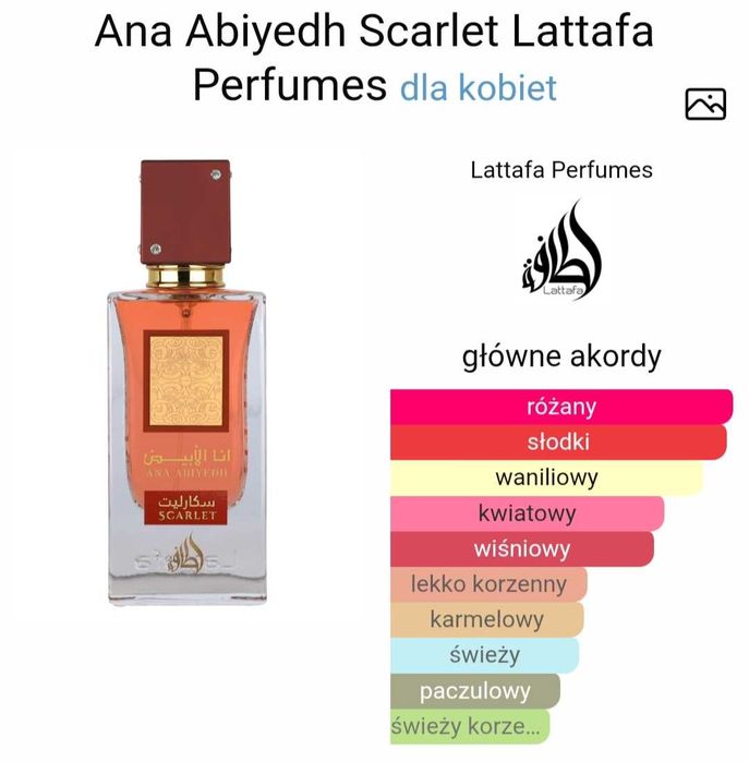 Perfumy Arabskie Ana Abiyedt Scarlet Lattafa plus gratis 5ml