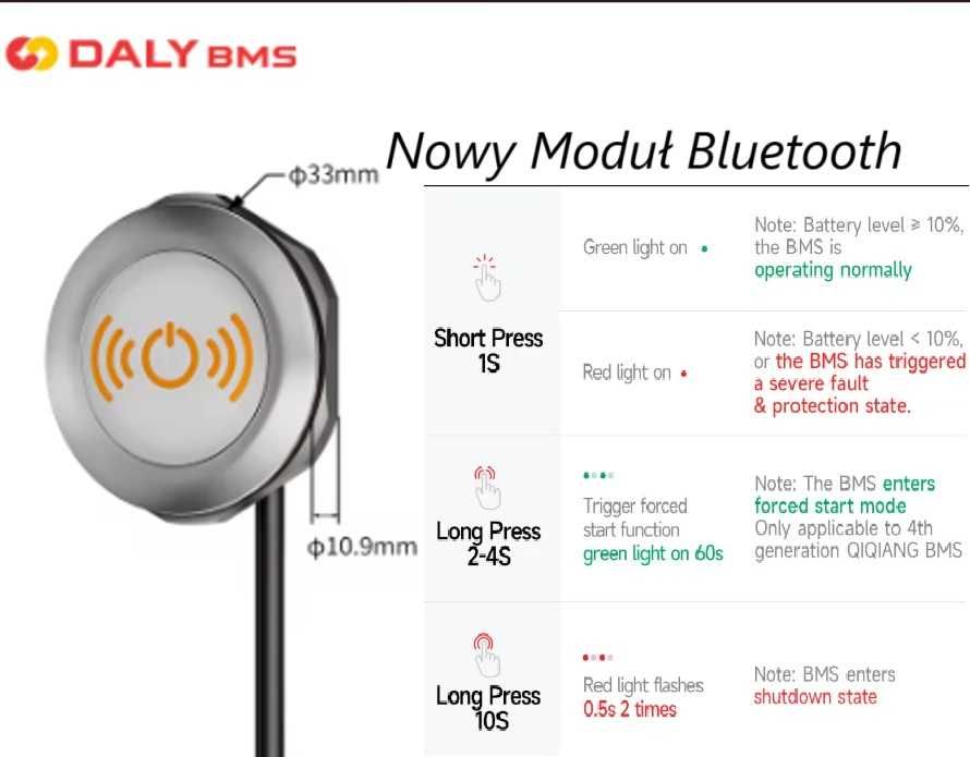 BMS 14S Daly 100/100A 48Volt MAX.150A magazyn energii +app + Bluetooth
