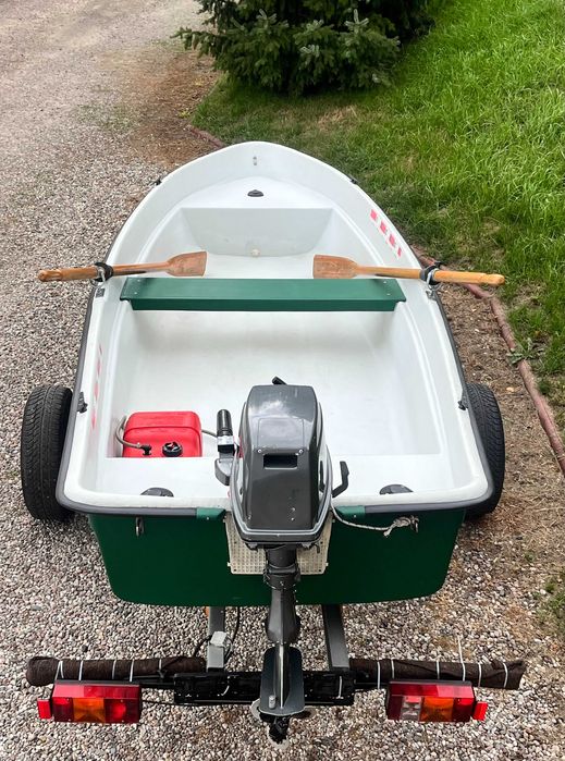 Łódź wiosłowa/wędkarska+ silnik suzuki 6km+ przyczepa slipowa/portowa