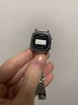 Zegarek casio cyfrowy retro damski srebrny metalowy