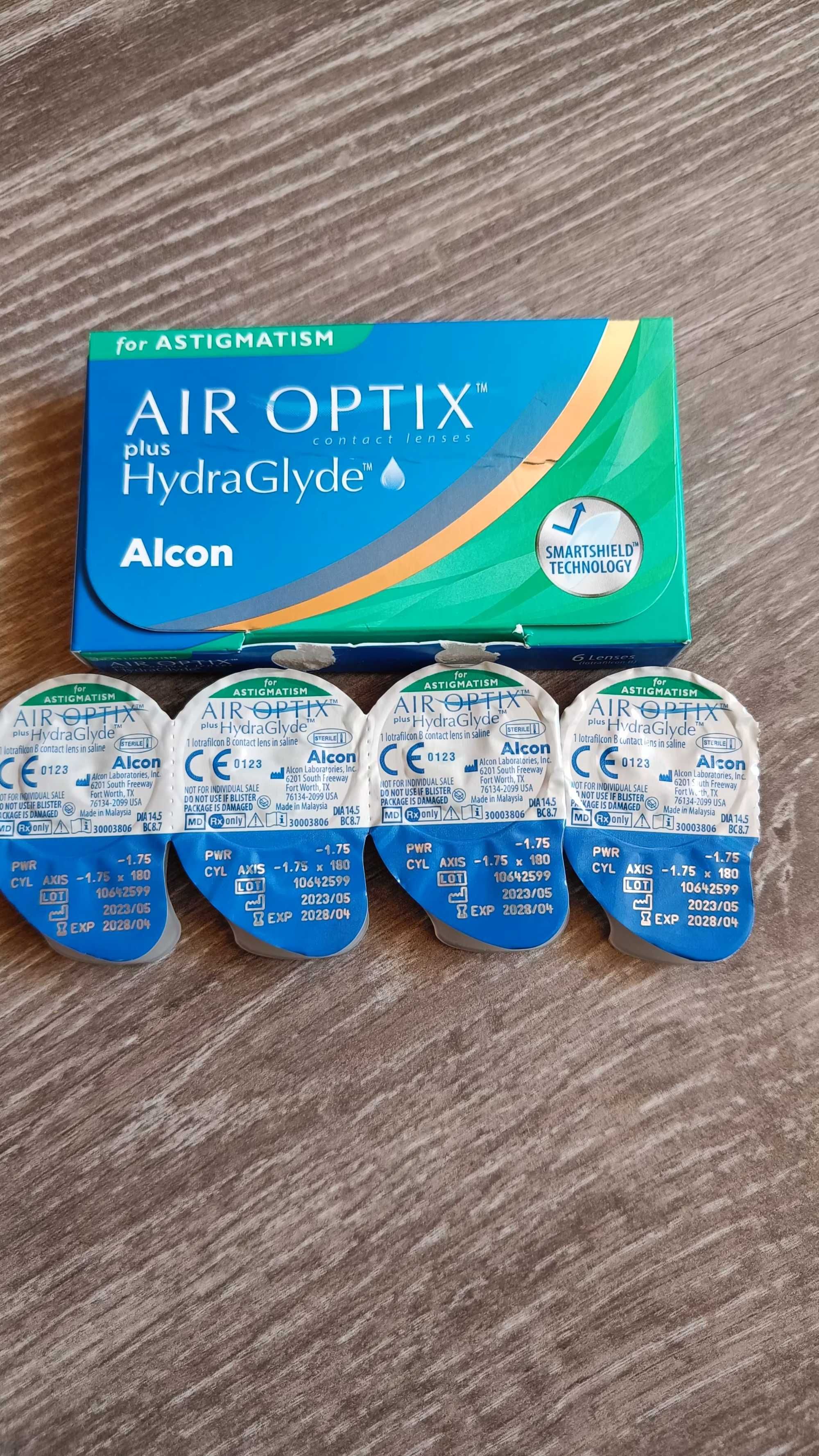 Soczewki toryczne astygmatyzm  Alcon AIR OPTIX  HydraGlyde  -1,75