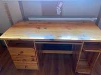 Meble drewniane sosnowe szafa biurko 2 komody 3 regały stolik