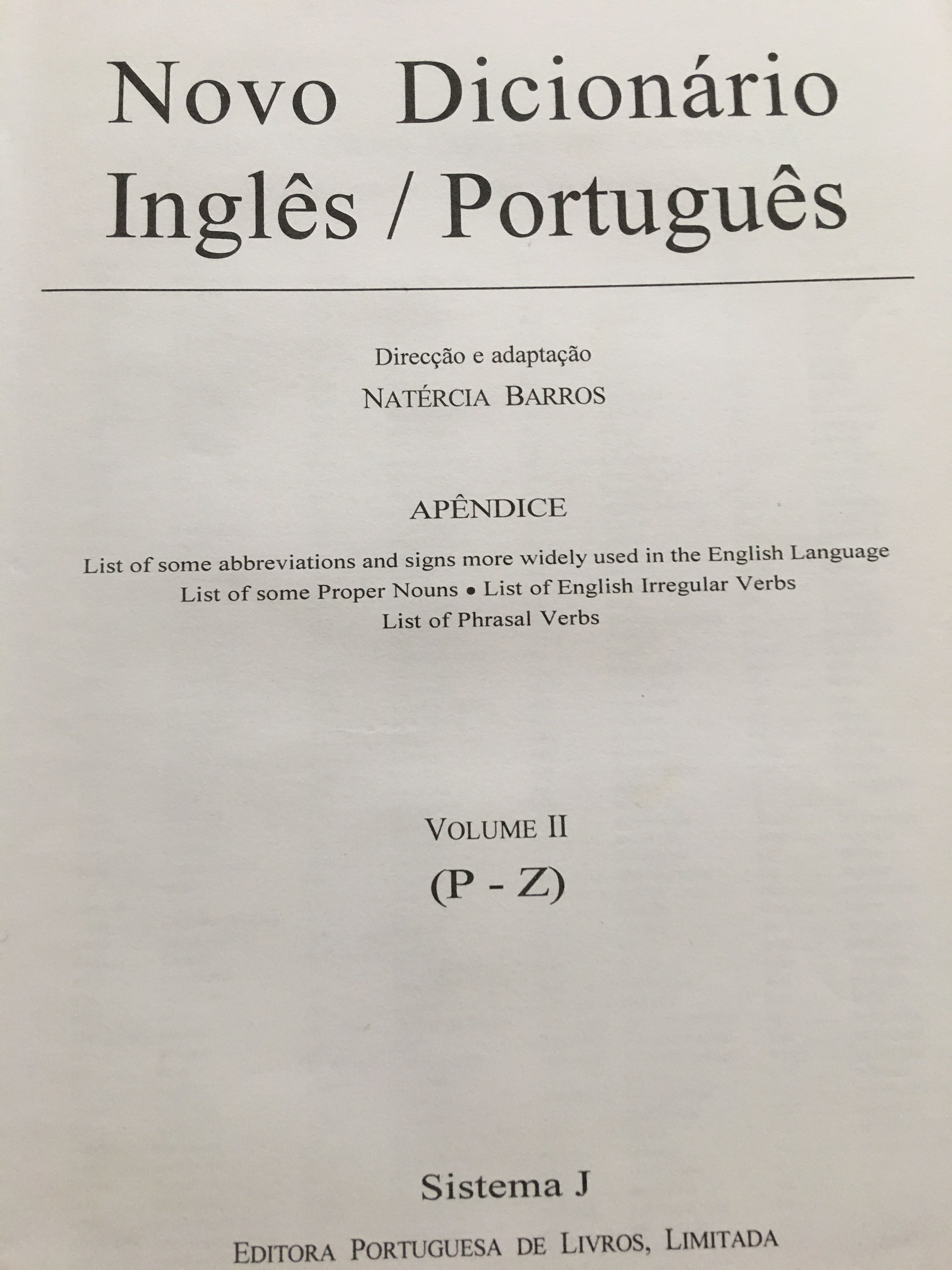 Novo Dicionário Lello Editores 5 Volumes: Guia / Port-Ing / Ing-Port