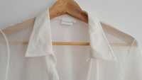 Przejrzysta biała bluzka Esprit, M, krótki rękaw