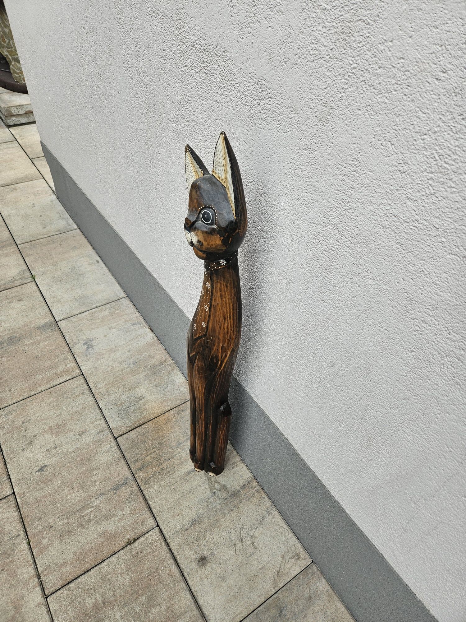 Kot figura z drewna,100cm