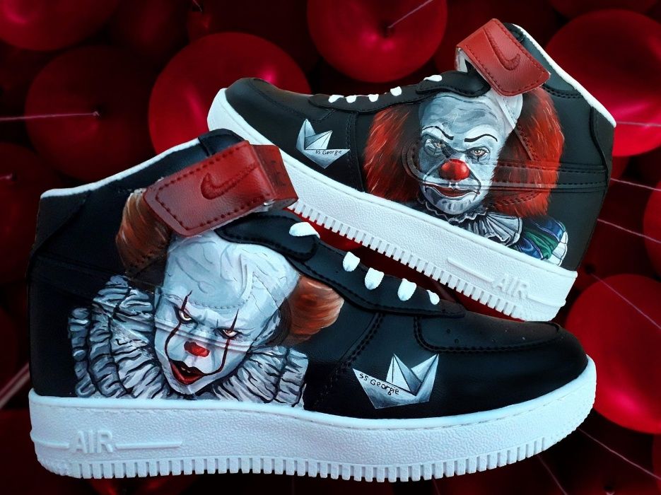 IT Nike air force 1 mid custom ręcznie malowane 45 TO stephen king