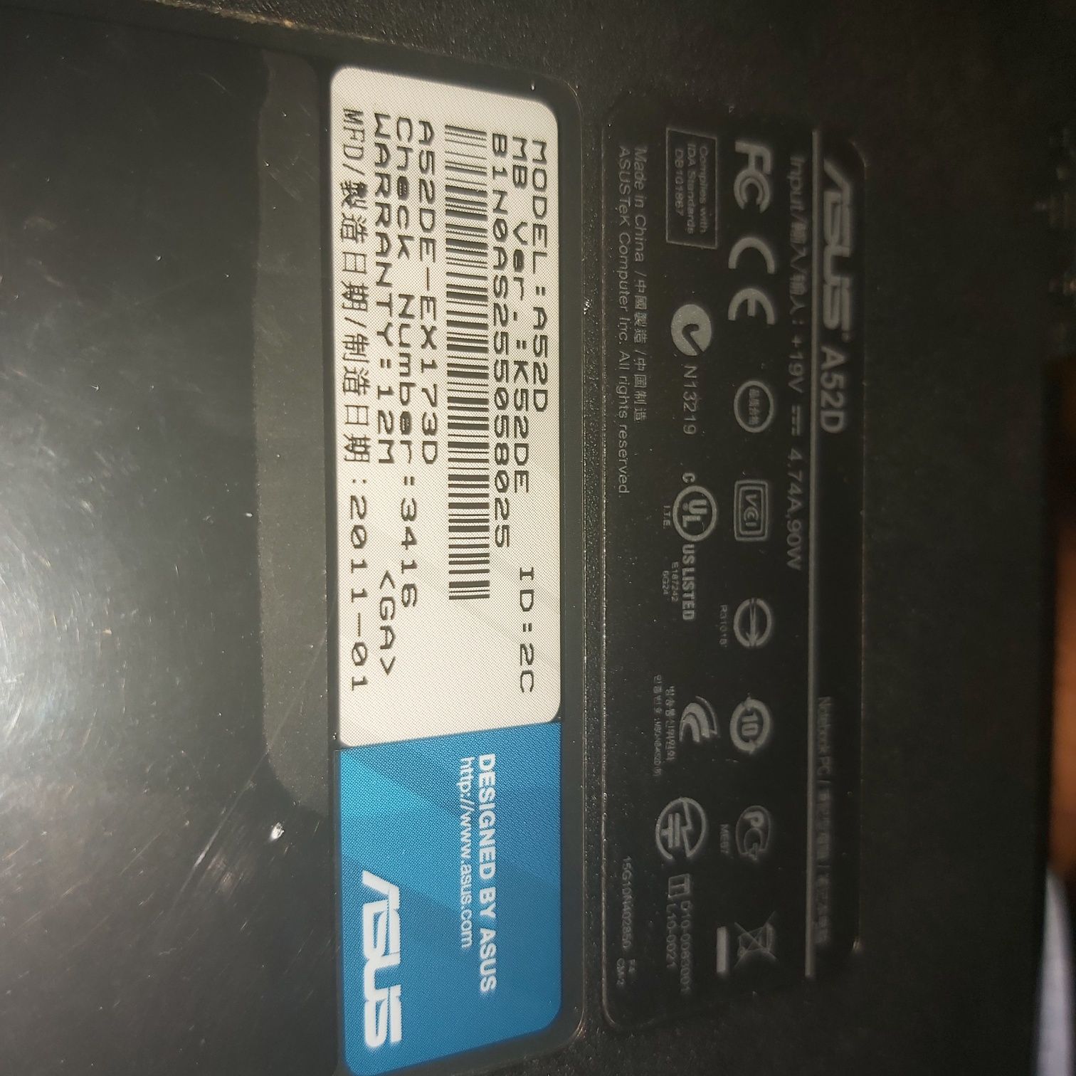 Корпус Asus A52DR A52F K52F K52J