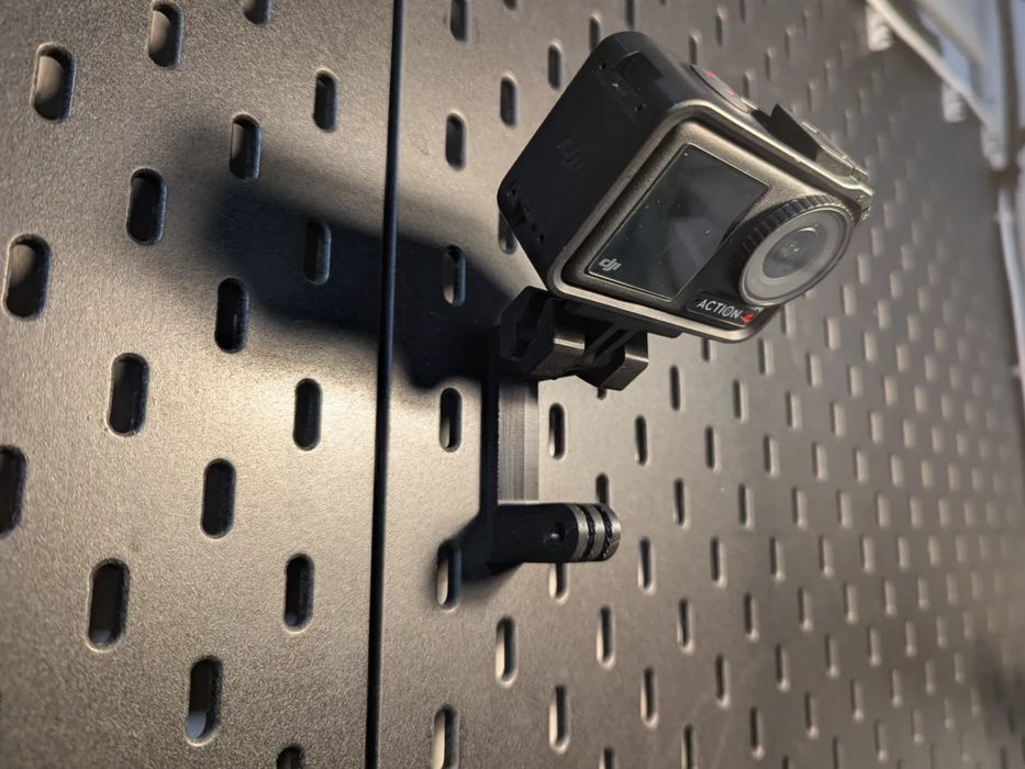 Suporte Duplo Action Cam para IKEA Skadis com Apoio