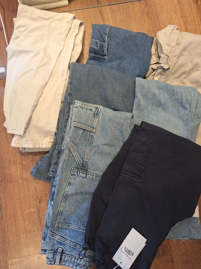 Zestaw spodni baggy/ cargo/ stretch Stradivarius Bershka Cropp itp. S