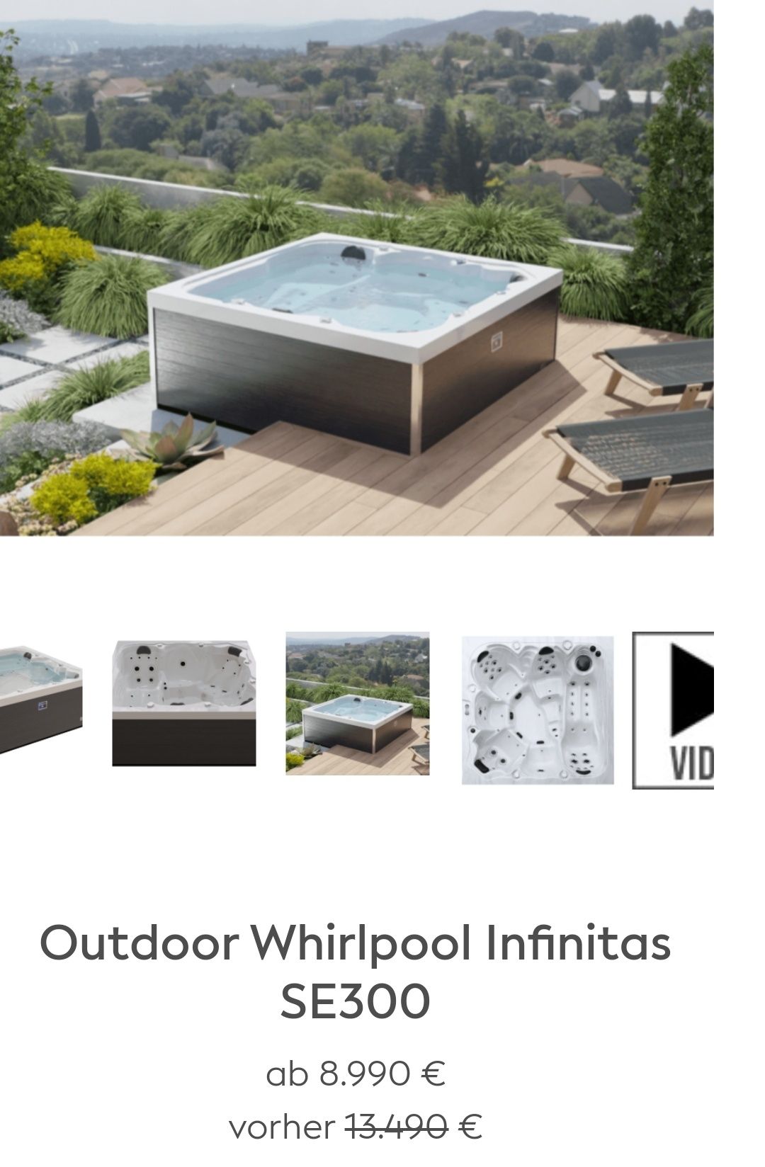 Jacuzzi ogrodowe 13490€ Infinitas SE300 na zewnątrz