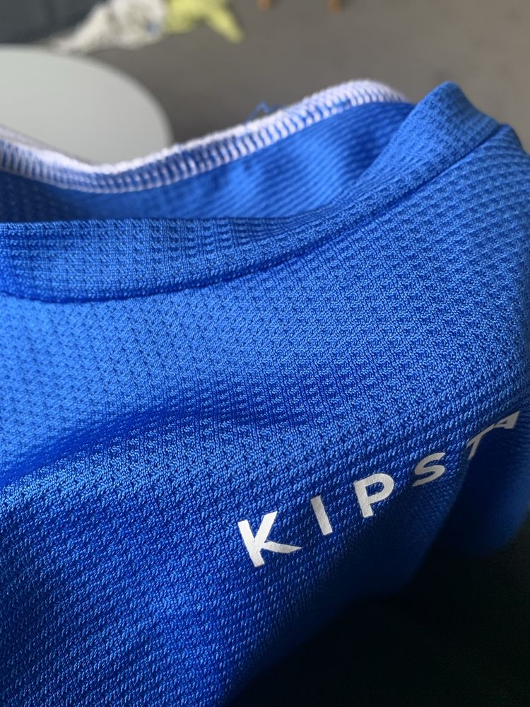 Koszulka chłopięca sportowa Kipsta niebieska 134 jak nowa