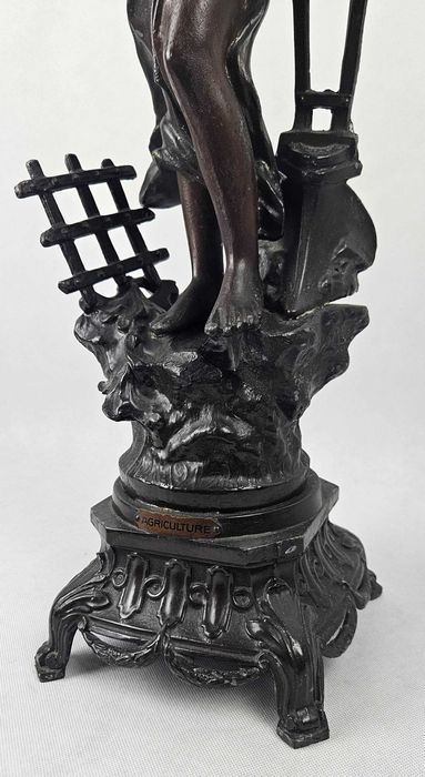 Figuralna lampa naftowa DEMETER  alegoria rolnictwa Francja - Antyk