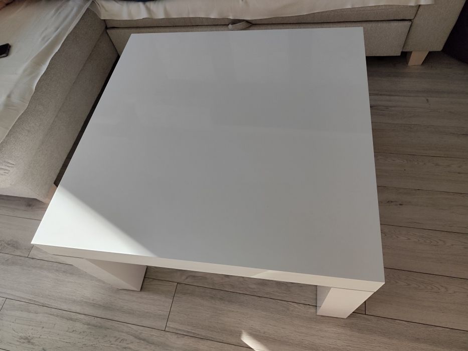 Stół Hubertus stolik kawowy 80x80 biały połysk Gliwice