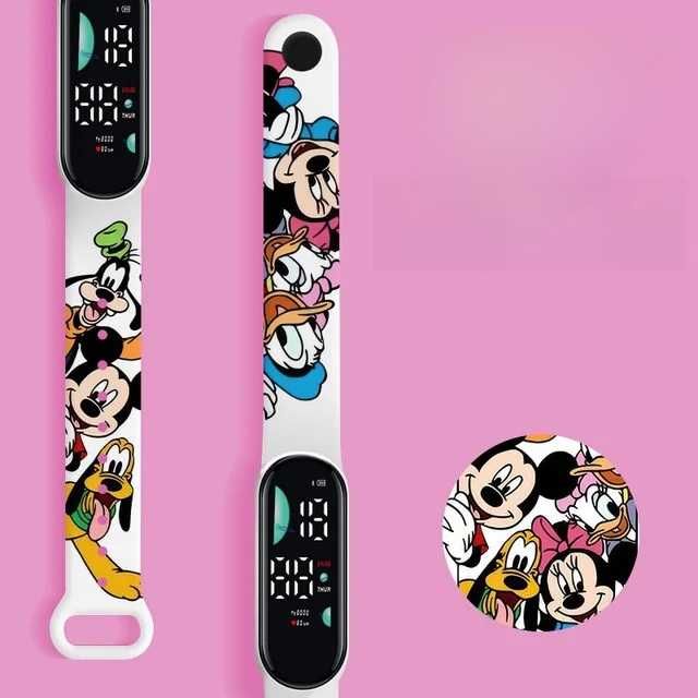Relógio Digital Disney Minnie Mickey Donald Margarida Pateta Pluto