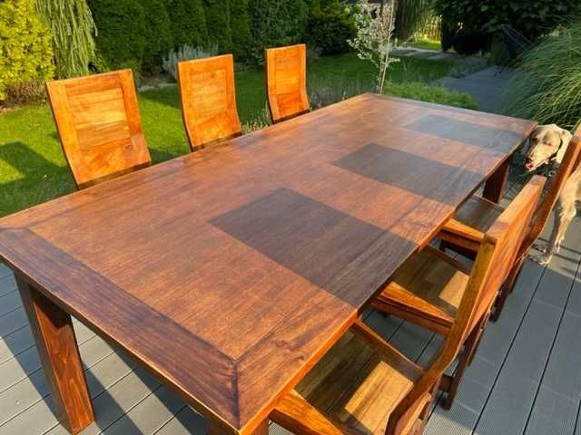 Stół 220x95cm z drewna egzotycznego