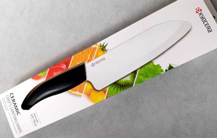 Nowy nóż ceramiczny KYOCERA FK CERAMIC 16 cm biały - japoński Santoku