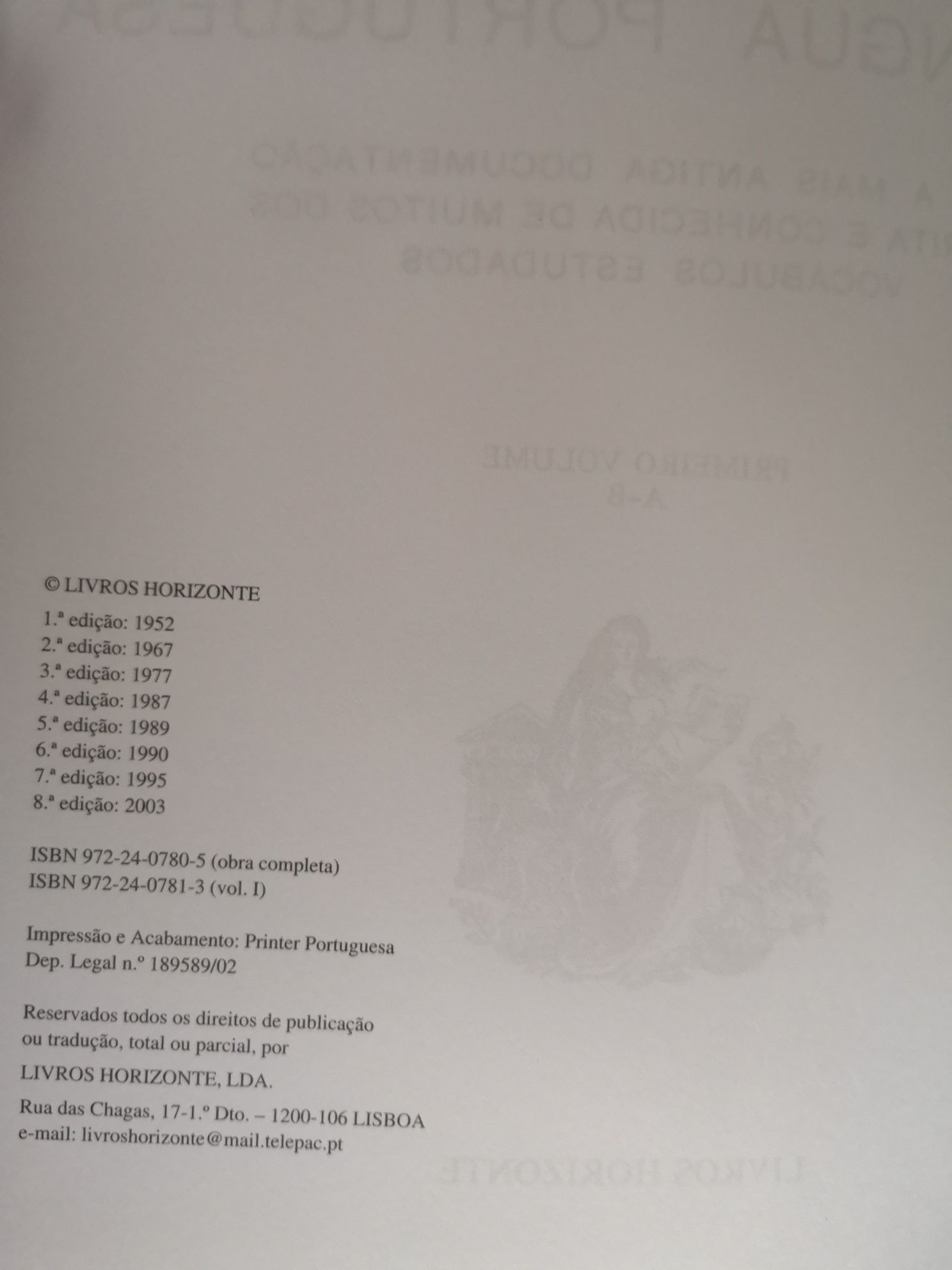 Dicionário etimológico da língua portuguesa - 5 vol. - J. Pedro Machad