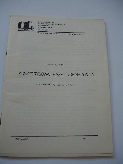 Ludwik Wojnar- Kosztorysowa baza normatywna