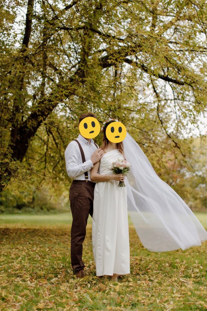 Весільна сукня на одне плече, біла, 42-44 розмір