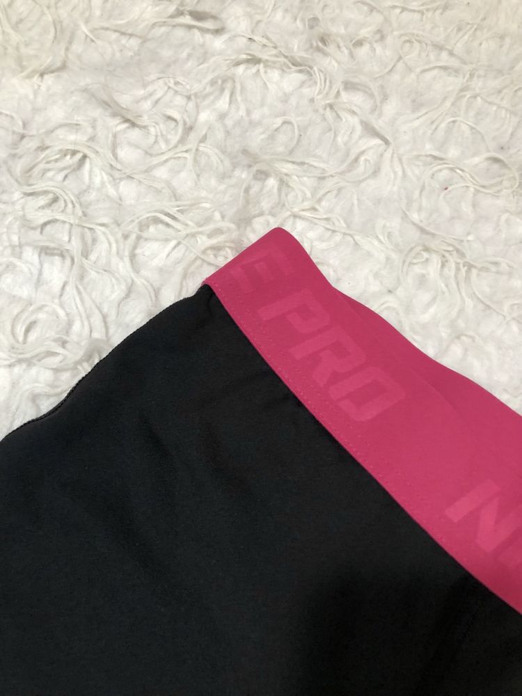 Szorty spodenki Nike Pro rozmiar M czarne różowe biker shorts