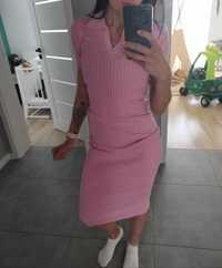 Sukienka w prążki Glower Balbi Pink romziar S/M