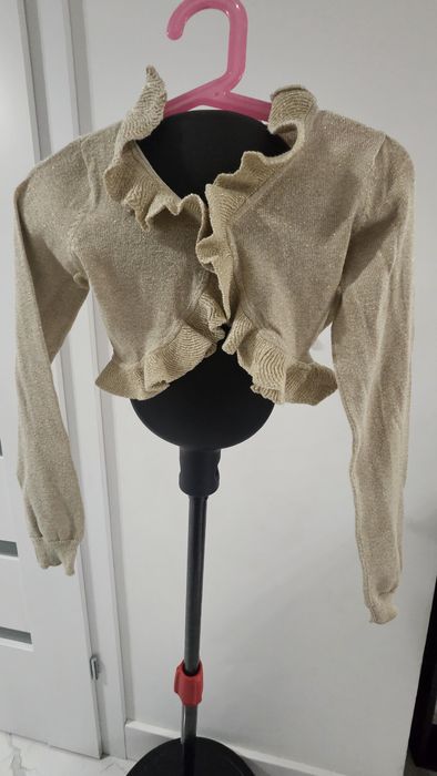 Złoty sweterek HM wizytowy, święta rozm. 110