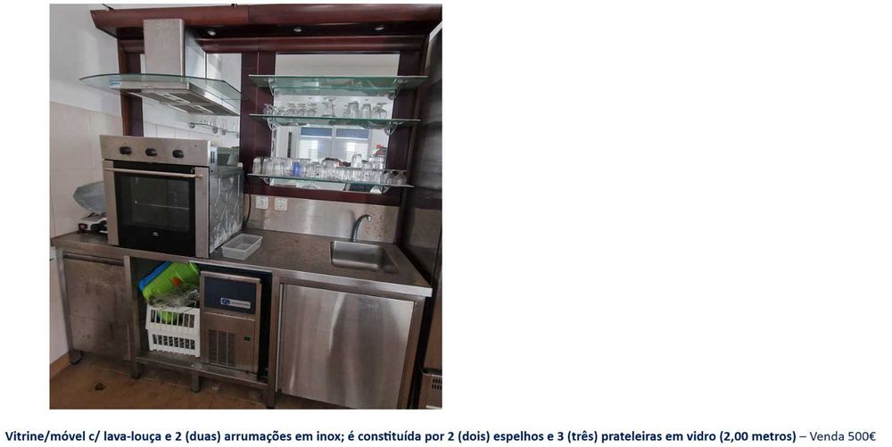 Recheio mobiliário de café/churrasqueira em inox