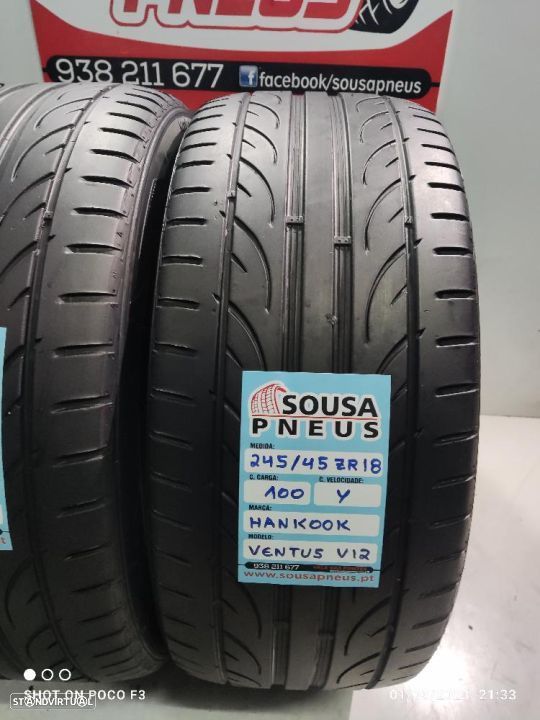 2 pneus semi novos 245-45r18 hankook - oferta dos portes 120 Euros