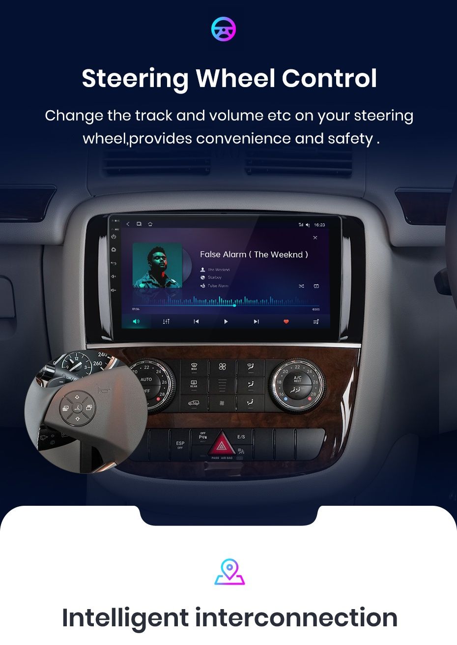 Rádio 9" Android Mercedes w251 Classe R300 R280 Carplay GPS WiFi 2/32G