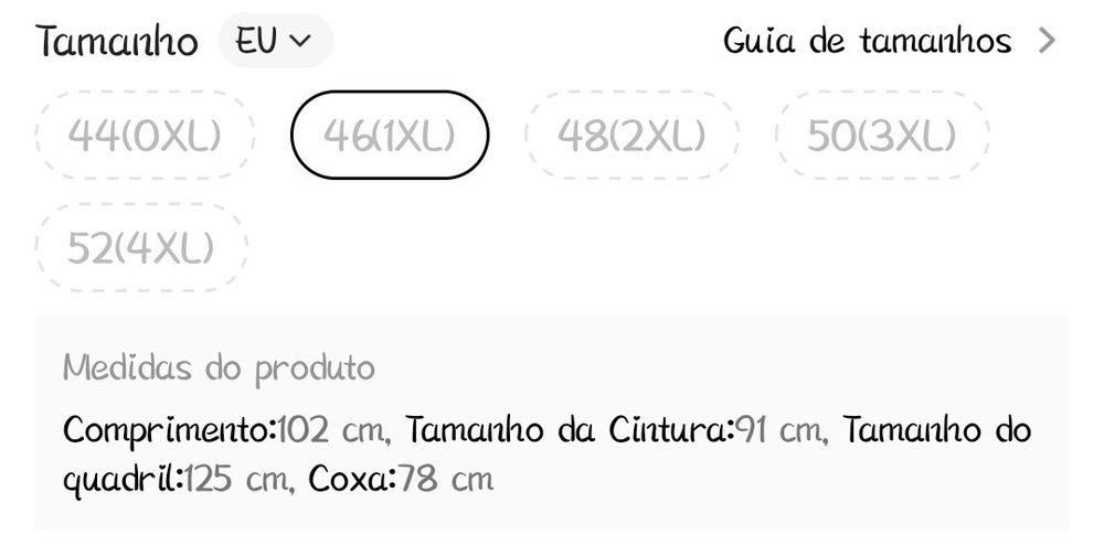 Calças de ganga novas tamanho 46