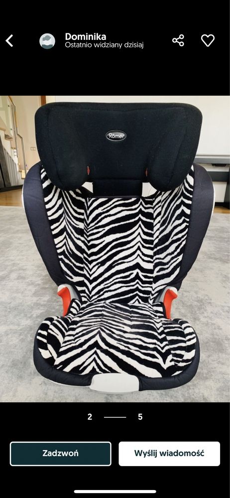 Fotelik samochodowy Britax & Romer Kidfix Xp Sict Smart Zebra 15-36Kg