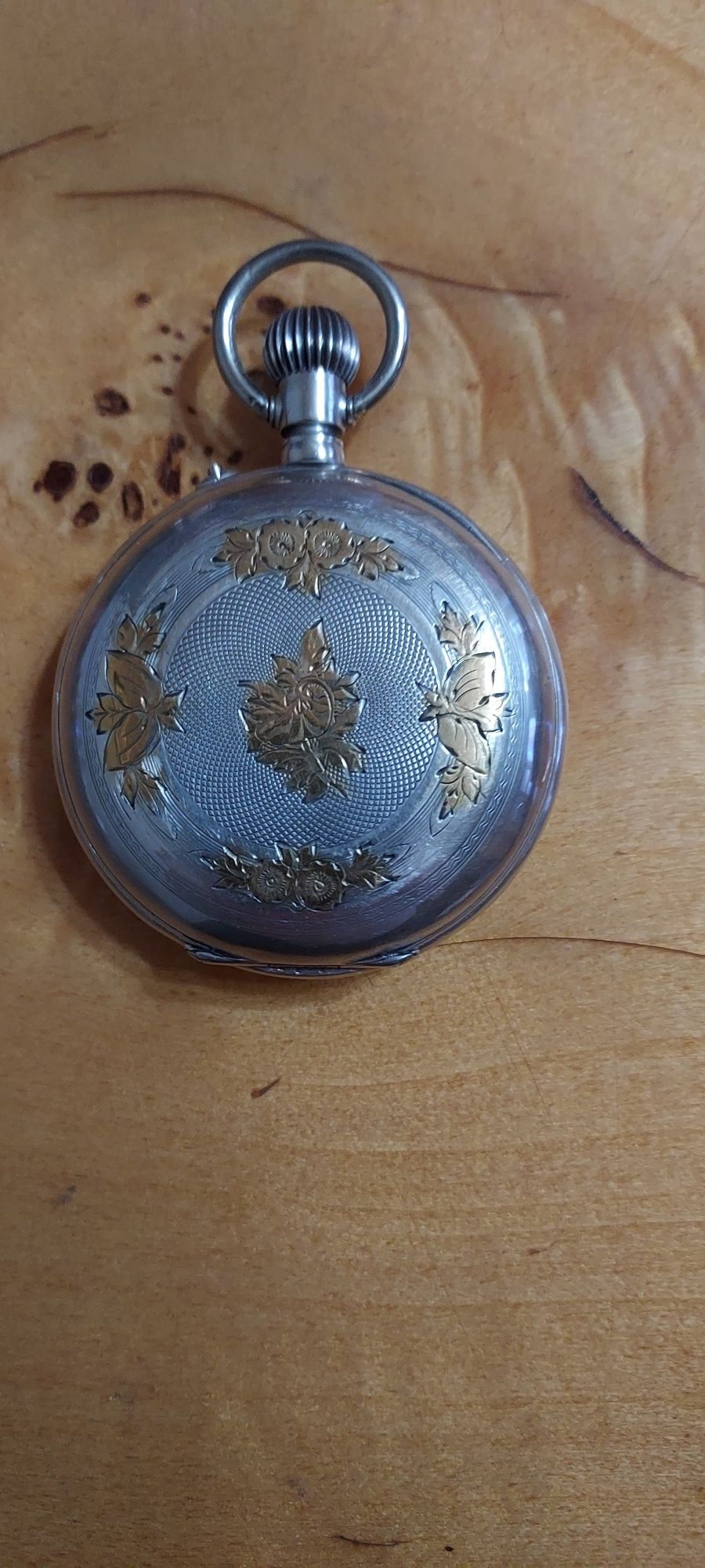 Stary Srebrny zegarek kieszonkowy