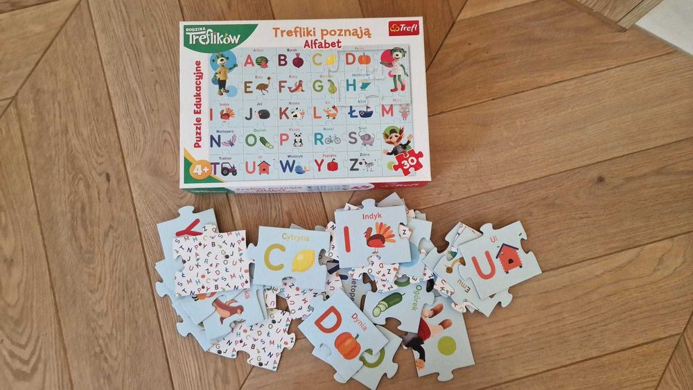 Trefl Puzzle "Trefliki poznają alfabet", układanka edukacyjna