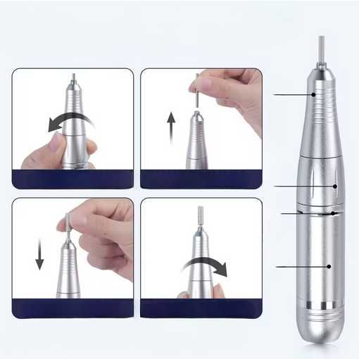 Frezarka do paznokci manicure mocna + frezy 45000rpm akumulator V2