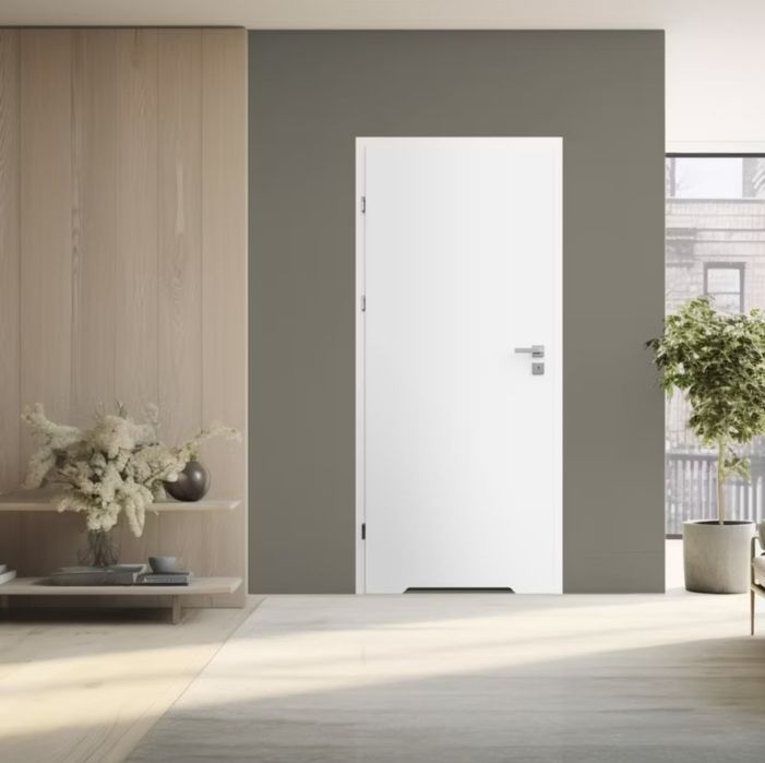 Drzwi łazienkowe lewe białe 75×193cm docinane na wymiar