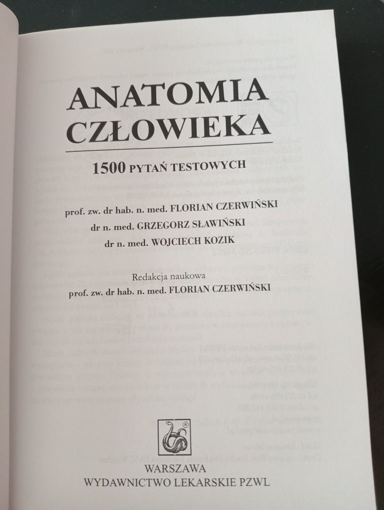 Anatomia człowieka 1500 pytań testowych