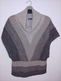 Tunika sweter typu nietoperz brąz (5)y golf