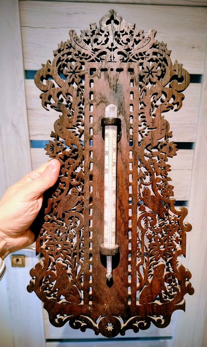 Zabytkowy termometr z przełomu XIX i XX w. Skala Réaumura i Celcjusza