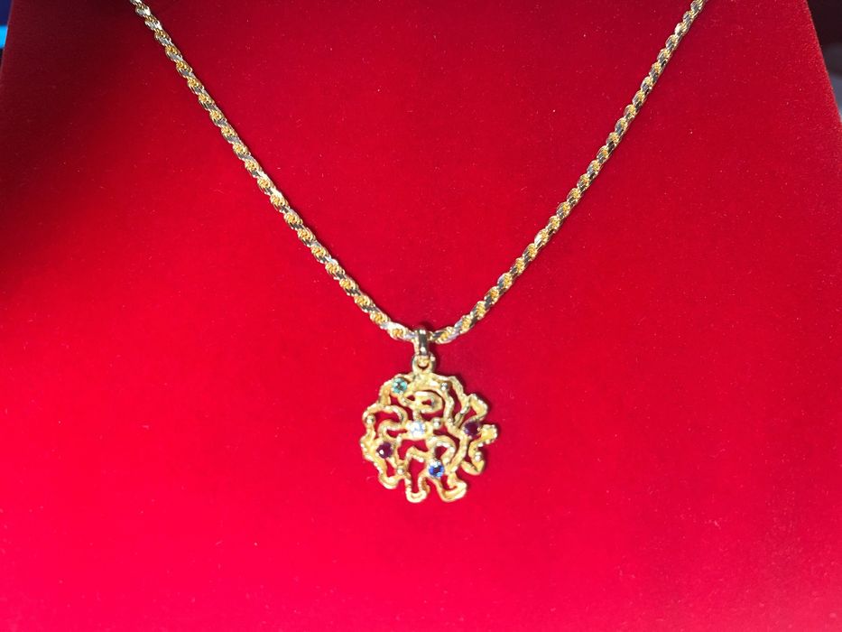 Naszyjnik, łańcuszek, zawieszka ZŁOTO pr.750