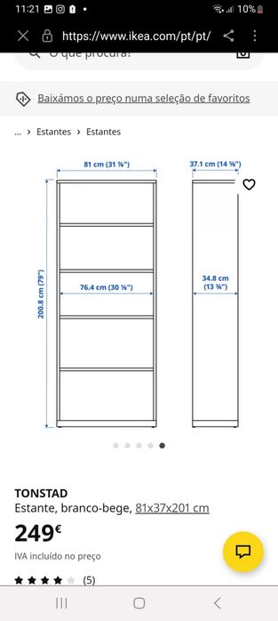 Estante branca ikea
