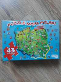 Puzzle Mapa Polski 43 el. 50x50 cm