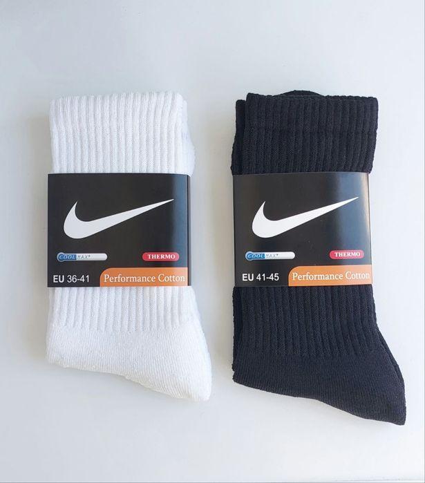 НАЛОЖКА, МАХРОВІ Високі шкарпетки Nike, теплые зимние носки белые черн