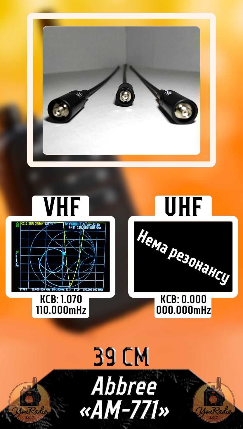 ••• Авиа Антенна AM-771 | 108-137mHz | Для Рации Baofeng, Quansheng