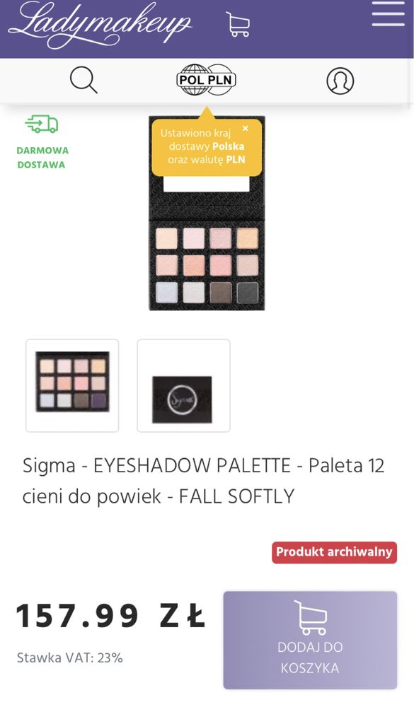 Sigma Fall Softly paleta cieni