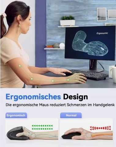 tecknet bezprzewodowa pionowa mysz ergonomiczna 4800 dpi 5 przycisków